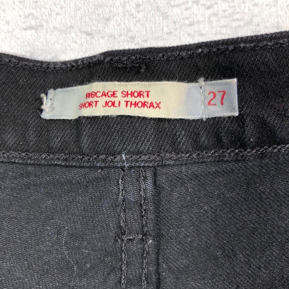 Levi’s Ribcage Black raw hem shorts button fly - Picture 4 of 8